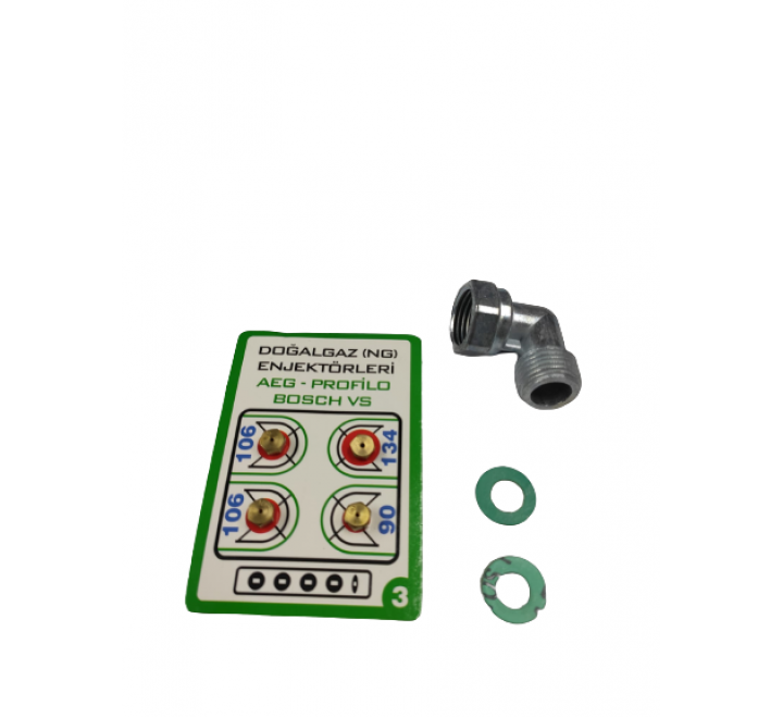 Doğalgaz Ocak Memesi̇ Enjektör 4 lü Set Di̇rsek ve Conta ( ÜNİVERSAL )